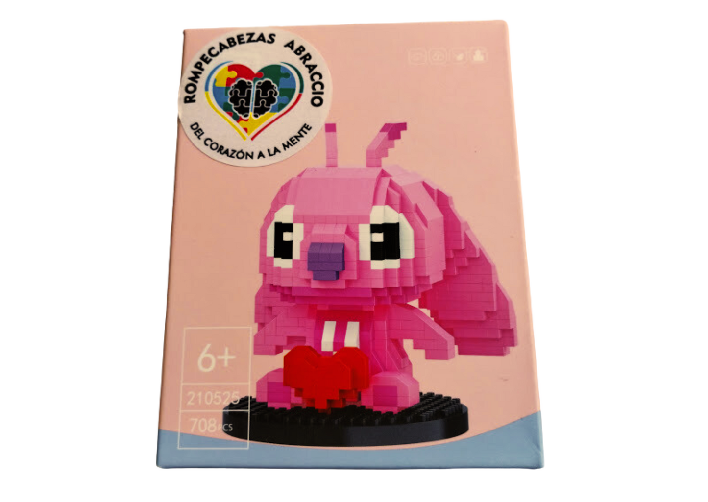 Stitch Rosa Corazón (708 piezas) | Armable de Miniblock/Minibrick